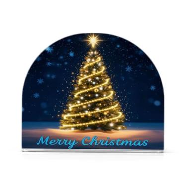 Imagem de Wassud Porta-guardanapos de acrílico decorado para árvore de Natal, dispensador de guardanapos de papel moderno em forma de U para mesa, cozinha, sala de jantar, bancada 1 peça (comporta 50-60