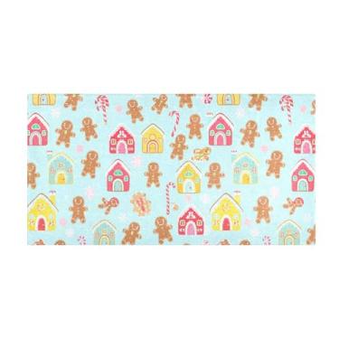 Imagem de Burbuja Tapete de corredor de pão de gengibre masculino de pelúcia antiderrapante tapete de cozinha suporte de borracha para corredor, quarto, sala de estar, decoração de entrada, lavável na máquina