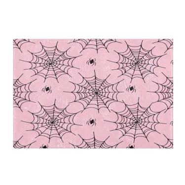 Imagem de Burbuja Tapete de banheiro Webs on Pink, tapete de banheiro absorvente extra macio com suporte antiderrapante para banheiro, banheira e chuveiro, 40 x 61 cm