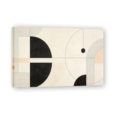 Imagem de Arte em tela minimalista Calm In Black: Serenity Neutral Tones Grande área em branco para decoração de espaço calmo Emoldurado 31,5 x 119,9 cm