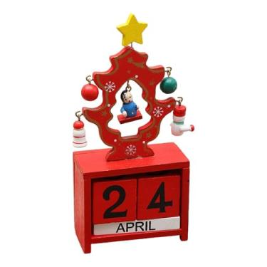 Imagem de Baoblaze Calendário de Natal de Madeira com Contagem Regressiva, para Mesa, Calendário Perpétuo, Decoração Rústica e Criativa para Casa, Quarto e Escritório, Style B