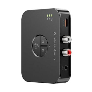 Imagem de Receptor portátil Bluetooth 5.4 adaptador de áudio sem fio para alto-falantes estéreo domésticos, suporta AUX/RCA/USB