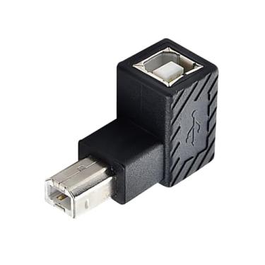 Imagem de Plug & Play Adaptador conversor de ângulo de 90 graus direito USB 2.0 B macho para USB B fêmea impressora scanner conector