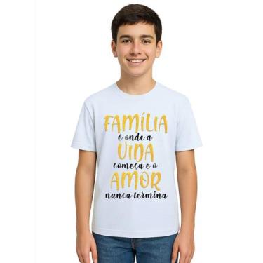 Imagem de Camiseta Família Vida e Amor Estampa Personalizada - UseP4, Branco, Ju