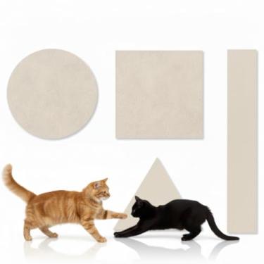 Imagem de 2 Arranhadores Protetor Adesivo Para Sofá, Cama e Moveis Premium 50X30cm - Arranhador Carpete(Bege/Marrom Claro) (BEGE)