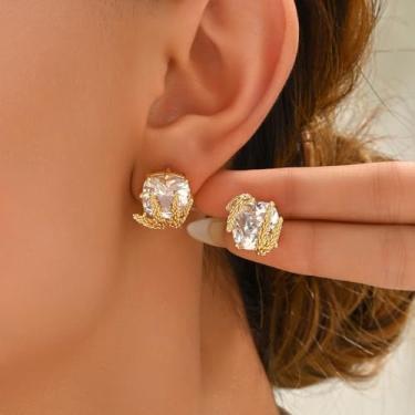 Imagem de Brincos de lua crescente para mulheres, minimalistas, leves, lápis-lazúli, presentes de Natal para amizade, presentes para mulheres, dia dos namorados, Medium, Latão, Sem pedra preciosa