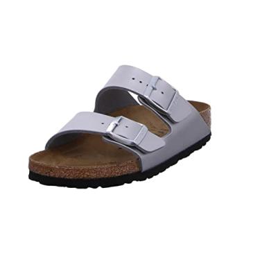 Imagem de Birkenstock Sandálias de Salto Aberto Femininas, Prata, 7 Narrow Women/5 Narrow Men