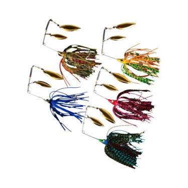 Imagem de 5 pçs spinner isca de pesca baixo crankbait isca enfrentar vissen hard