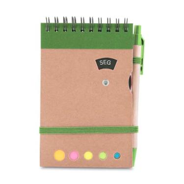 Imagem de Genérico, Mini Caderno A6 com Caneta, Verde, Design Funcional, Portátil, Multiuso, Ideal para Trabalho, Estudo e Viagens