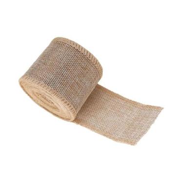 Imagem de Fita De Burlap Colorida De 6cm, Rolo De 5 Jardas, Tecido De Juta Natur