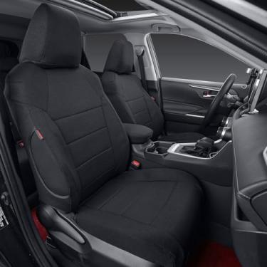 Imagem de Capas de assento de carro Rogue de ajuste personalizado para Nissan Rogue Regular 2021 2022 2023 2024 (não para esportes, híbrido), protetor de assento de poliéster de cobertura total (conjunto