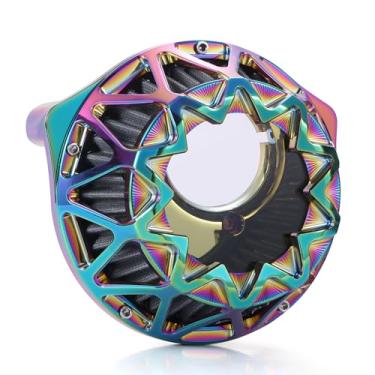 Imagem de Filtros de admissão CNC Cross Air Cleaner para Harley Sportster XL 883 1200 Softail Fatboy Dyna Touring Street Road Electra Tri Glide (Tipo D: Para M8 Touring/Softail 2017-2024, ajuste específico do