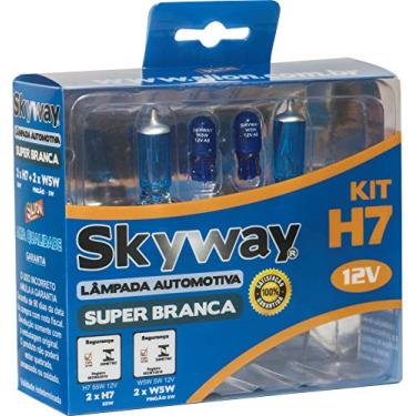 Imagem de KIT Skyway Lâmpada Automotiva Super Branca - Modelo H7 + W5W - 12V - 4200K - 1 kit