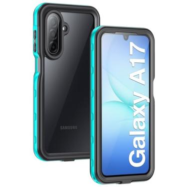 Imagem de Lanhiem Capa para celular Samsung Galaxy A17 5G, IP68 à prova d'água à prova de poeira, protetor de tela integrado, capa protetora robusta à prova de choque para Samsung A17 5G/4G de 6,7 polegadas