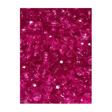 Imagem de Miçanga Acrílica Sextavada 6mm Colorida para Bijuteria e Artesanato – 200 Unidades (200 UNIDADES,ROSA PINK - 312)
