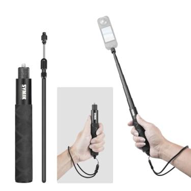 Imagem de SYMIK Bastão de selfie invisível para Insta360 (70 cm), bastão de extensão de liga de alumínio, portátil, extensível, monopé, com parafuso de 1/10.2 cm e alça de pulso para Insta 360 X5 X4 X3 ONE X2