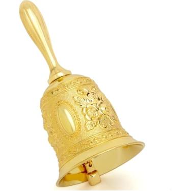 Imagem de DomeStar Sino de mão dourado, casamento gravado, escola, Natal, alarme e sino acamado