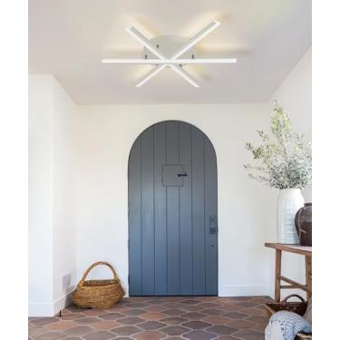 Imagem de Luminária de teto LED linear moderna, dimerizável de 3000 a 6000K, luminária pendente de embutir preta, luminárias de teto douradas, para quartos, cozinhas, salas de jantar e áreas de serviç