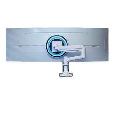 Imagem de BEGWVDJTP Monitor de tela de peixe grande com suporte para computador para cima e para baixo, braço mecânico giratório ajustável T10 (branco)