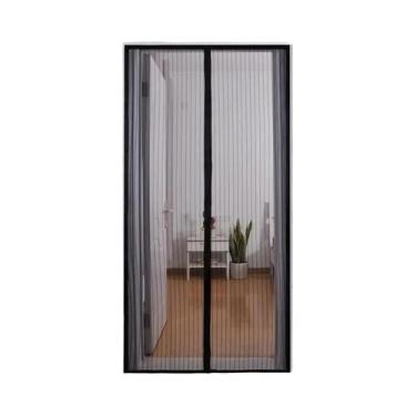 Imagem de Cortina De Tela Magnética Listrada Para Porta, Rede Mosquiteira, Divis