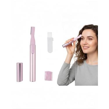 Imagem de Aparador de pelos de orelha e nariz - Aparador profissional de pelos de orelha e nariz, alimentado por bateria, design de lâmina dupla para facilitar a limpeza, prata