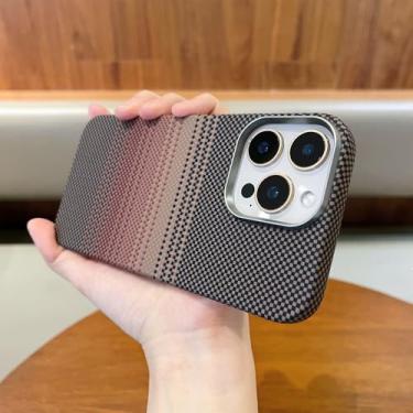 Imagem de Capa protetora magnética semi-envoltória de fibra de carbono para iPhone 13, 14, 15 e 16 Pro Max, laranja RL, para iPhone 16 Pro Max