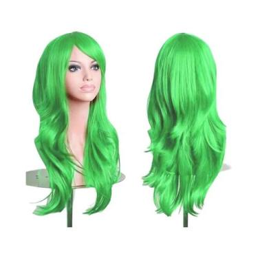 Imagem de Peruca Sintética Longa Ondulada Rosa Roxa De 70cm Para Mulheres Fantas