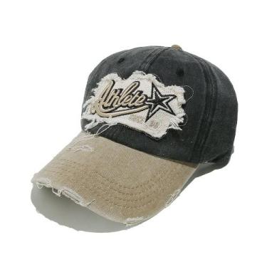 Imagem de Boné de beisebol vintage de algodão lavado com adesivo envelhecido - Y