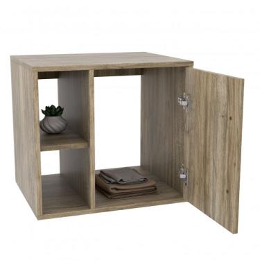 Imagem de Conjunto Para Banheiro Gabinete Com Cuba Quadrada Q32 E Espelheira Soft 500w Compace