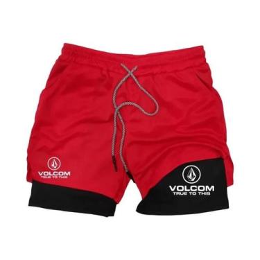 Imagem de Shorts De Corrida Cristã Masculinos VOLCOM Com Estampa 2 Em 1 Para Tre