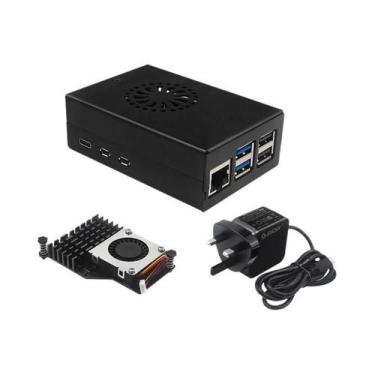 Imagem de Raspberry Pi 5 Caixa de metal em liga de alumínio compatível com refri