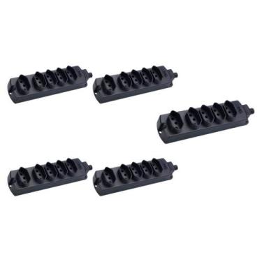 Imagem de Kit 5 Réguas com 5 Tomadas MarGirius TMU5-320 2P+T 20A Preta Bivolt, Ú