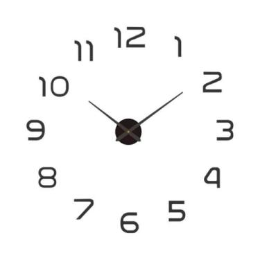 Imagem de Relógio De Parede Digital 3D Grande Em Acrílico Com Números Romanos De