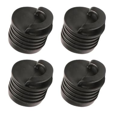 Imagem de Generic Conjunto de 4 Tampões de Drenagem para Caiaque, Resistentes e Fáceis de Instalar, na cor Preta, para Canoas e Barcos a Remo, L
