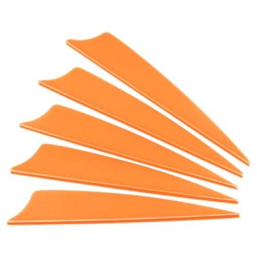 Imagem de Palhetas de flecha, pacote com 50, flecha, flecha, flecha, flecha, asa com corte Shied para caça DIY, tiro ao alvo, laranja