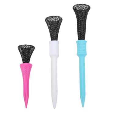 Imagem de Fockety 3 peças de tees escalonados para golfe, conjunto de tees de plástico com design em malha e base alargada para treino, maior estabilidade na relva, 75 mm, 83 mm e 50