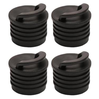 Imagem de Generic Conjunto de 4 Tampões de Drenagem para Caiaque, Resistentes e Fáceis de Instalar, na cor Preta, para Canoas e Barcos a Remo, S