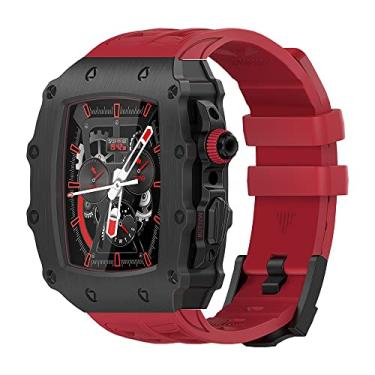 Imagem de VEVEL O conjunto de pulseira de caixa de liga de zinco é adequado para Apple Watch 45 mm (série 8 7) 6/5/4/SE para 44 mm usado para Apple Watch Watch Band (Cor: I, Tamanho: 45 mm para 8/7)