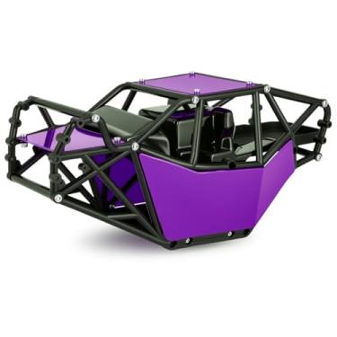 Imagem de AMK RC Crawler Roll Cage, 1/10 Scale Nylon Rock Buggy Body Cage for Axial SCX10 SCX10 II, Durable RC Rock Crawler Upgrade Part (Purple)