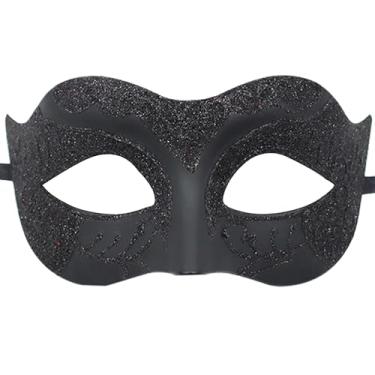 Imagem de HGJST Masquerade Mask for Men, Halloween Venetian Adult Masquerade Masks, Mardi Gras Mask,Fit for Men Women Glitter Black