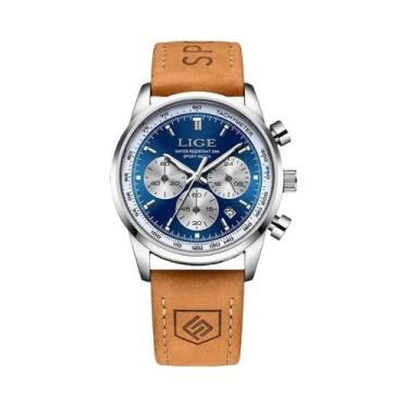 Imagem de Relógio De Luxo Masculino Cronógrafo Dourado Com Calendário Luminosa À