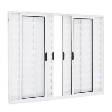 Imagem de Veneziana 6 folhas 1,20x1,20 sem grade no alumínio branco - Comercial 