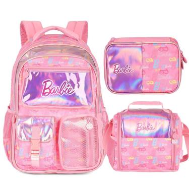 Imagem de Kit Mochila Lancheira Estojo Escolar Bolsa Menina Barbie-Feminino