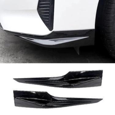 Imagem de Kit de carroceria de spoiler difusor de para-choque dianteiro para carro compatível com Sylphy 14ª geração 2023-2024 Protetor de para-choque acabamento de canto (preto brilhante)
