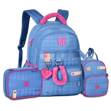 Imagem de Mochila Lancheira e Estojo Kit Escolar Completo Rebecca Bonbon-Feminino