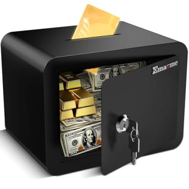 Imagem de SAFESafe Box, pequeno cofre de dinheiro cofre para dinheiro, documentos, pequeno cadeado infantil mini caixa de dinheiro com chave (0,23 pés cúbicos)