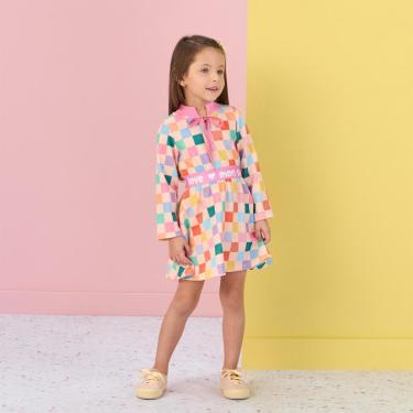 Imagem de Vestido Infantil Manga Longa Love Colorido Mon Sucré-Feminino