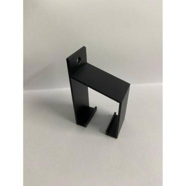 Imagem de Kit Com 4 Suportes De Alumínio Perfil Côncavo - Preto Fosco