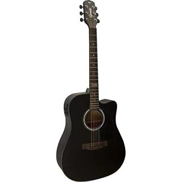 Imagem de Violão Eletroacústico Dreadnought Folk Cutaway Aço GF-1D CEQ Satin Black GIANNINI