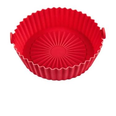 Imagem de Forro Reutilizável de Silicone para Air Fryer Fácil Limpar Panela Redonda Substituição Forros Papel Manteiga Lado Disponível Economia Dinheiro Ecológico Resistente ao Calor Micro-ondas Forno vaporizad